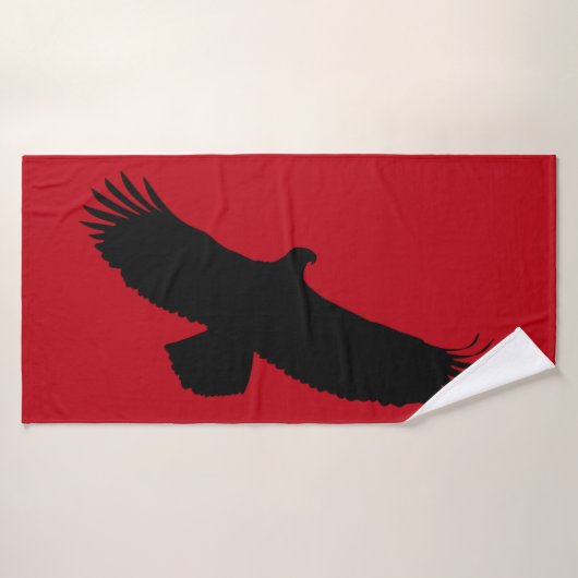 Rode badhanddoek met Eagle Flying - Kies kleur (Badhanddoek)
