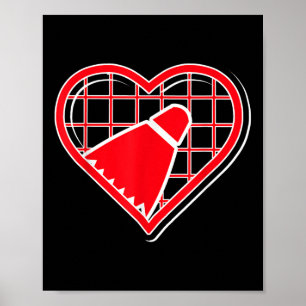 Rode Badminton Hart Voor Badminton Liefhebbers Poster