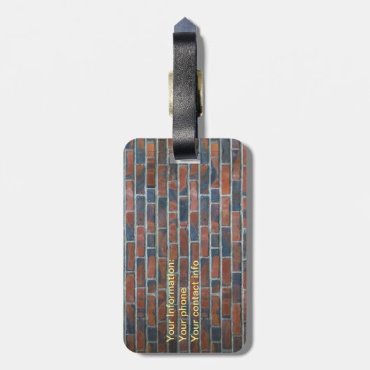 rode baksteen bagagelabel (Achterkant verticaal)