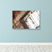 Rode baksteen en noodlijdend wit hout canvas afdruk (Insitu (Houten vloer))