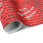 Rode baksteen gepersonaliseerde Kerstmis Cadeaupapier (Rol Hoek)