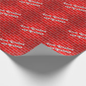 Rode baksteen gepersonaliseerde Kerstmis Cadeaupapier (Hoek)