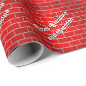 Rode baksteen gepersonaliseerde Kerstmis Cadeaupapier (Rol Hoek)