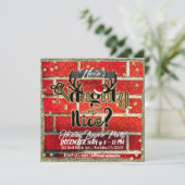 Rode Baksteen & Glitter Feest Naughty of Nice Fees Kaart (Staand voorkant)