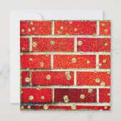 Rode Baksteen & Glitter Kerstmis Stoute of Brave F Kaart (Achterkant)