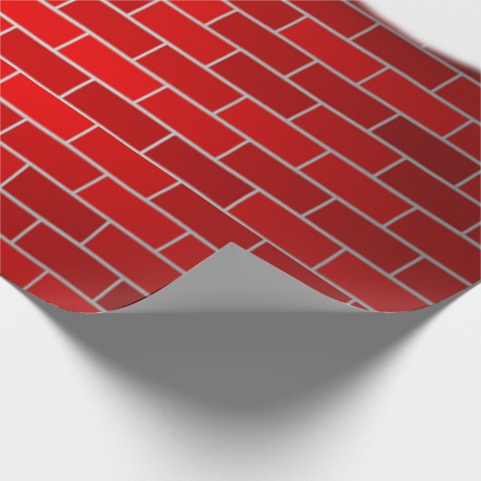 Rode Baksteen met Sneeuw Drift Kerstmis Cadeaupapier (Hoek)