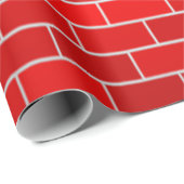 Rode Baksteen met Sneeuw Drift Kerstmis Cadeaupapier (Rol Hoek)