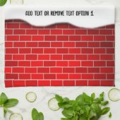 Rode Baksteen met Sneeuw Drift Kerstmis Theedoek (Gevouwen)