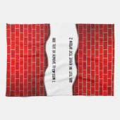 Rode Baksteen met Sneeuw Drift Kerstmis Theedoek (Horizontaal)