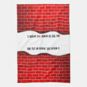 Rode Baksteen met Sneeuw Drift Kerstmis Theedoek (Verticaal)