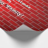 Rode baksteen met Sneeuwdrift - Sneeuwrijke Top Cadeaupapier (Hoek)