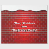 Rode baksteen met Sneeuwdrift - Sneeuwrijke Top Cadeaupapier (Vlak)