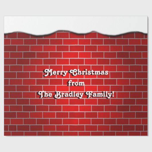 Rode baksteen met Sneeuwdrift - Sneeuwrijke Top Cadeaupapier (Vlak)