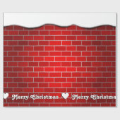 Rode baksteen met Sneeuwdrift - Sneeuwrijke Top Cadeaupapier (Vlak)