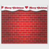 Rode baksteen met Sneeuwdrift - Sneeuwrijke Top Cadeaupapier (Vlak)