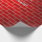 Rode baksteen met Sneeuwdrift - Sneeuwrijke Top Cadeaupapier (Hoek)