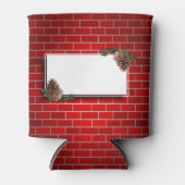 Rode baksteen W/PineCones Label Blikjeskoeler (Voorkant)