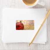 Rode Bal Gouden Bokeh Etiket (Insitu)
