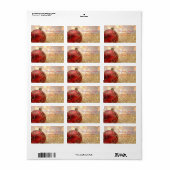 Rode Bal Gouden Bokeh Etiket (Full Sheet)