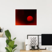 Rode bal in het donker poster (Thuiskantoor)
