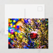 Rode bal, kerstlichten briefkaart (Voorkant / Achterkant)