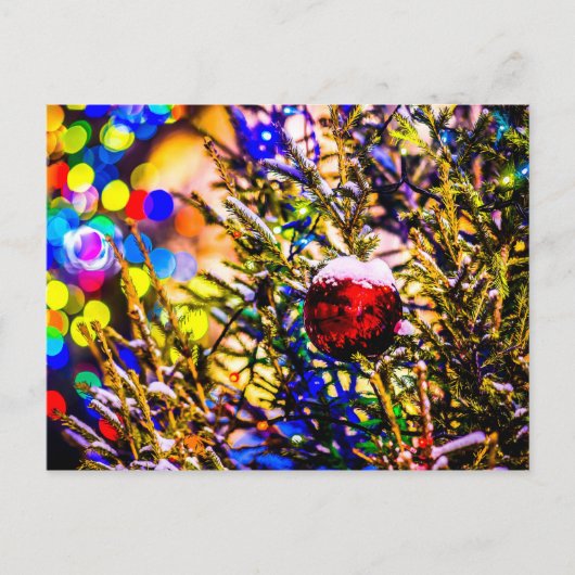 Rode Bal, Kerstverlichting Briefkaart (Voorkant)
