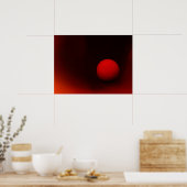 Rode bal op donker poster (Keuken)