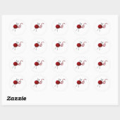 Rode bal van garen ronde sticker (Vel)