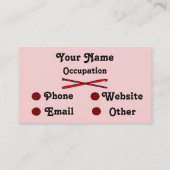 Rode bal van Garens (nit & haakwerk) Visitekaartje (Achterkant)