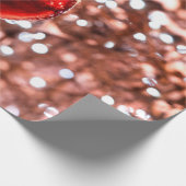 Rode bal, witte lichten, sneeuw cadeaupapier (Hoek)