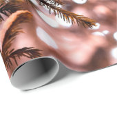 Rode bal, witte lichten, sneeuw cadeaupapier (Rol Hoek)