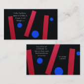 Rode balken, blauwe cirkels mam visitekaartje (Voorkant / Achterkant)