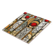 Rode ballen Art Deco Art Nouveau Tegeltje (Zijkant)