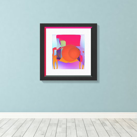 Rode Ballen Fauteuil Canvas Afdruk (Insitu (Houten vloer))