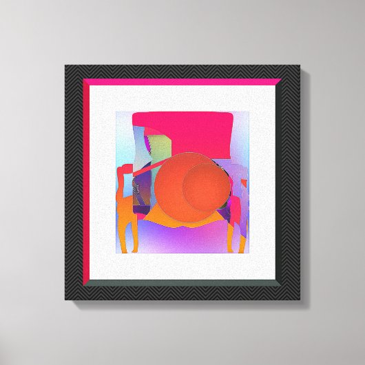 Rode Ballen Fauteuil Canvas Afdruk (Voorkant)