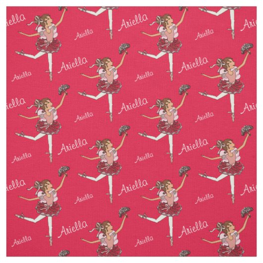 Rode ballerina donker haar meisje aangepaste stof (Swatch)