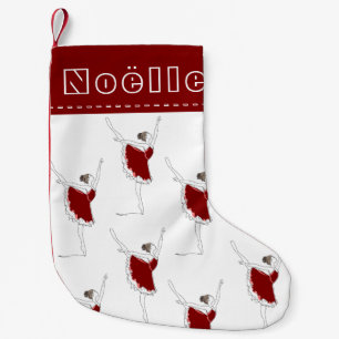 Rode Ballerina Gepersonaliseerde Meisje Kerstkous Kleine Kerstsok