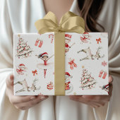 Rode Ballerina Kerst Inpakpapier Kinderen 