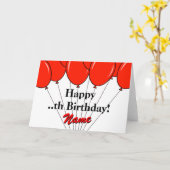 Rode ballon boeket Verjaardag wenskaart Kaart (Gele Bloem)