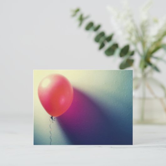Rode ballon briefkaart (Staand voorkant)