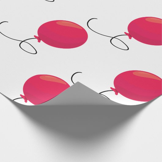 Rode ballon cadeaupapier (Hoek)