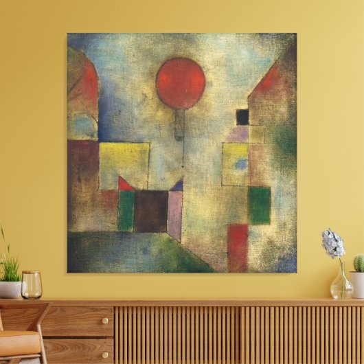 Rode ballon canvas afdruk (Insitu (Woonkamer))