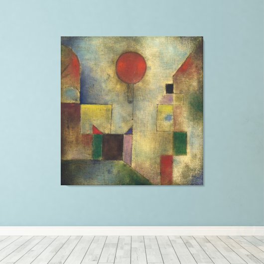 Rode ballon canvas afdruk (Insitu (Houten vloer))