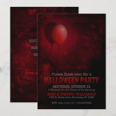 rode ballon enge halloween party uitnodiging (Voorkant / Achterkant)