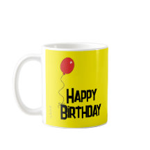 Rode ballon Gelukkige verjaardag Gele mok
