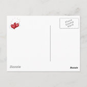 Rode ballon harten briefkaart (Achterkant)