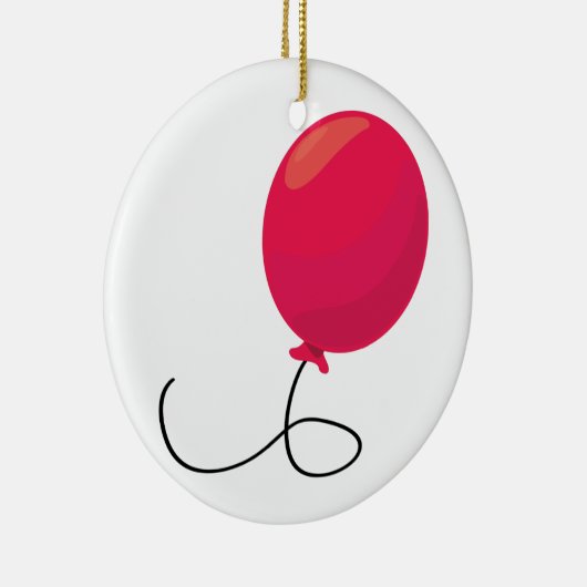 Rode ballon keramisch ornament (Rechts)