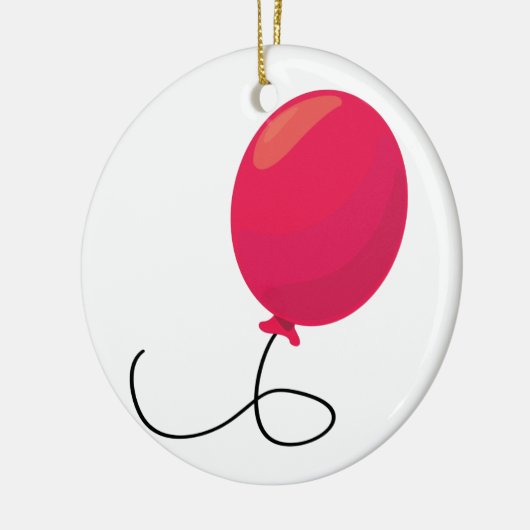 Rode ballon keramisch ornament (Links)
