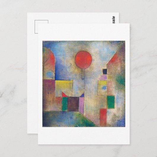 Rode ballon, Klee Briefkaart (Voorkant / Achterkant)