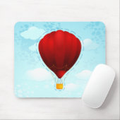 Rode ballon, mousepad muismat (Met muis)